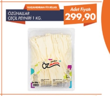 Öznunallar Çeçil Peyniri 1 Kg