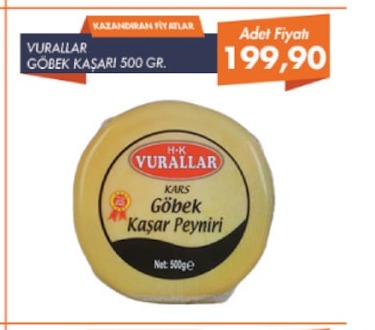 Vurallar Göbek Kaşar Peyniri 500 Gr