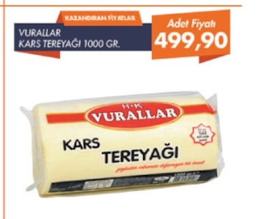 Vurallar Kars Tereyağı 1000 Gr.