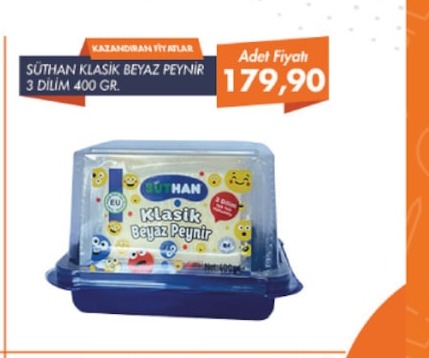 Süthan Klasik Beyaz Peynir 3 Dilim 400 Gr.