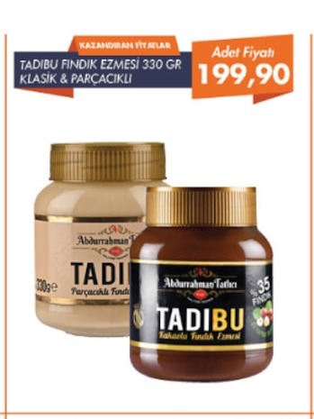 Tadibu Fındık Ezmesi 330 Gr Klasik & Parçacıklı