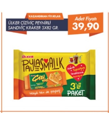 Ülker Çizivic Peynirli Sandviç Kraker 3X82 Gr.