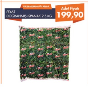 Feast Doğranmış Ispanak 2.5 Kg.