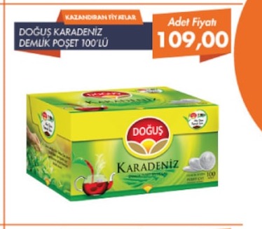 Doğuş Karadeniz Demlik Poşet Çay 100'Lü