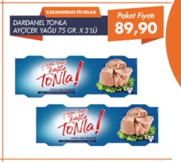 Dardanel Tonla Ayçiçek Yağli 75 Gr. X 3'Lü
