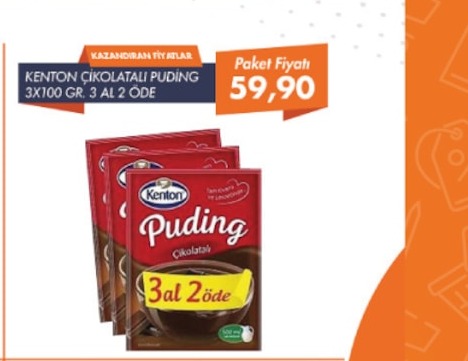 Kenton Çikolatali Puding 3X100 Gr.