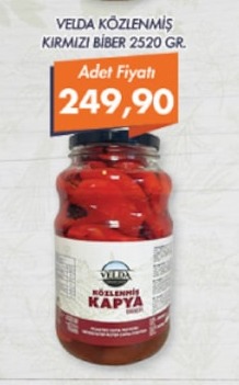 Velda Közlenmiş Kırmızı Biber 2520 Gr