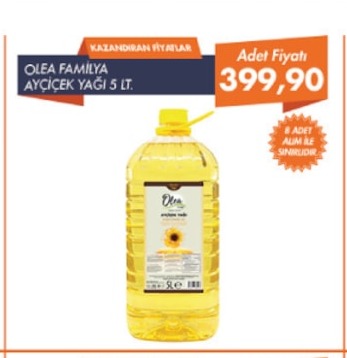 Olea Familya Ayçiçek Yaği 5 Lt.