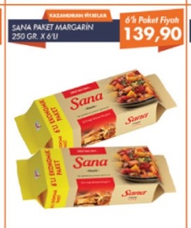 Sana Paket Margarin 250 Gr. X 6'Li