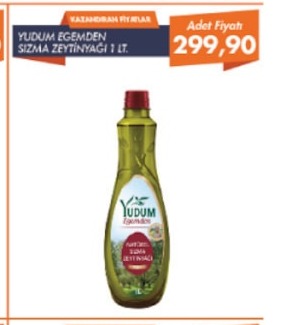 Yudum Egemden Sızma Zeytinyağı 1 Lt.