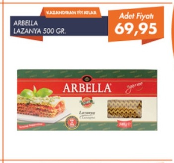 Arbella Lazanya 500 Gr
