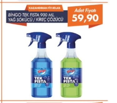 Bingo Tek Fısta 900 Ml Yağ Sökücü / Kireç Çözücü