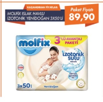 Molfix Islak Havlu İyotonik Yenidoğan 3X50'Li