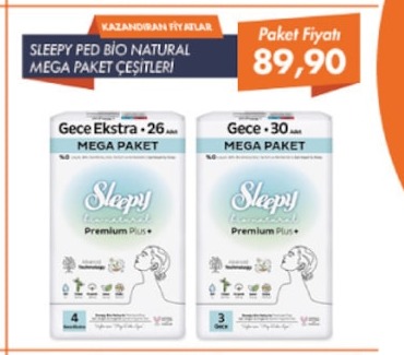 Sleepy Ped Bio Natural Mega Paket Çeşitleri