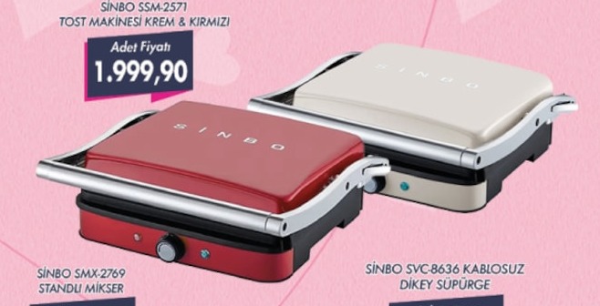 Sinbo Ssm-2571 Tost Makinesi Krem & Kirmizi