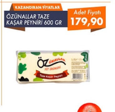 Öznallar Taze Kaşar Peyniri 600 Gr