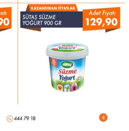 Sütaş Süzme Yoğurt 900 Gr
