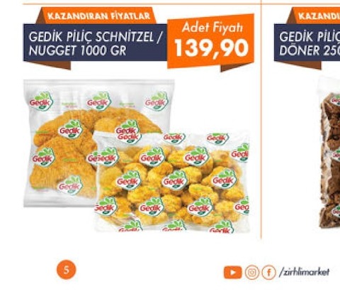 Gedik Piliç Schnitzel / Nugget 1000 Gr