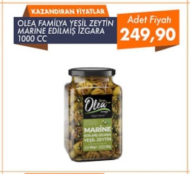 Olea Aile Yeşil Zeytin Marine Edilmiş Izgara 1000 Cc