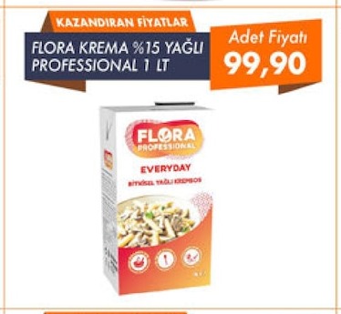 Flora Krema %15 Yağlı Professional 1 Lt