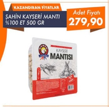 Şahin Kayseri Mantı %100 Et 500 Gr
