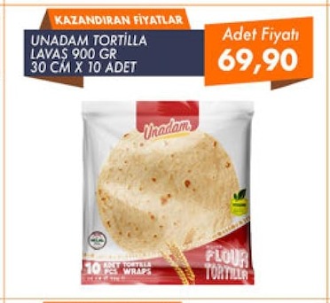 Unadam Tortilla Lavas 900 Gr 30 Cm X 10 Adet