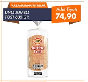 Uno Jumbo Tost 835 Gr