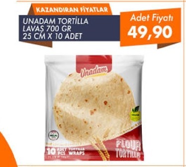 Unadam Tortilla Lavaş 700 Gr