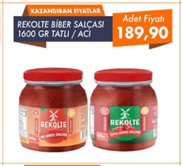 Rekolte Biber Salçası 1600G Tatlı/Acı
