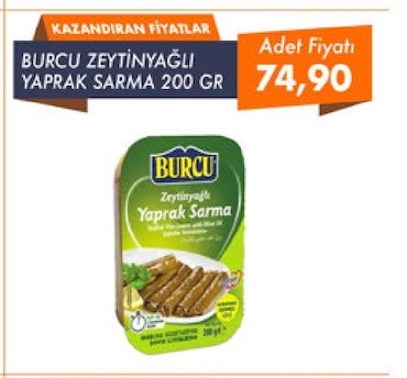 Burcu Zeytinyağlı Yaprak Sarma 200G