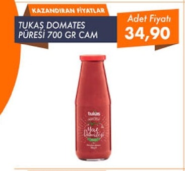 Tukaş Domates Püresi 700G Cam