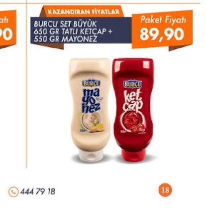 Burcu Set Büyük 650 Gr Tatli Ketcap + 550 Gr Mayonez