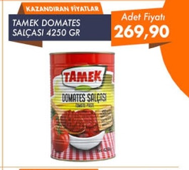 Tamek Domates Salçasi 4250 Gr