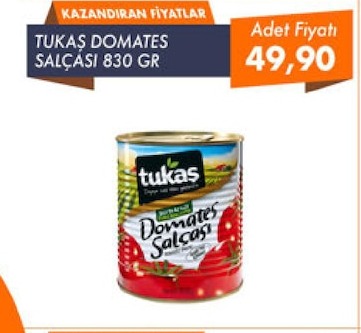 Tukaş Domates Salçasi 830 Gr