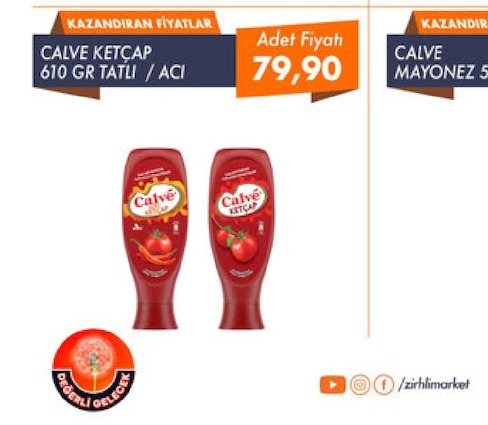 Calve Ketcap 610 Gr Tatli / Aci