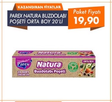 Parex Natura Buzdolabı Poşeti Orta Boy 20'Li