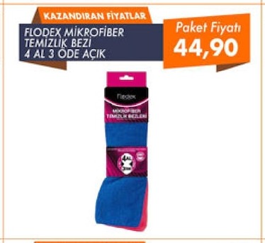 Flodex Mikrofiber Temizlik Bezi 4 Al 3 Öde