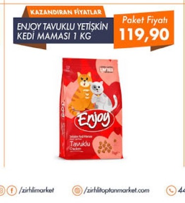 Enjoy Tavuklu Yetişkin Kedi Mamasi 1 Kg