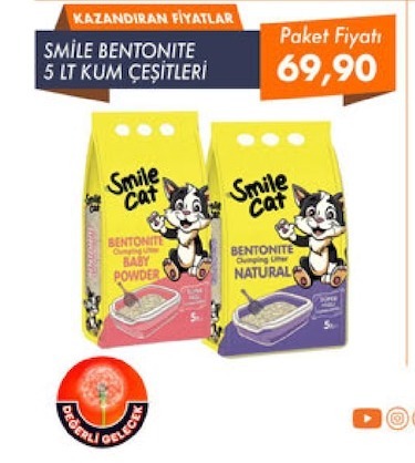 Smile Bentonite 5 Lt Kum Cesitleri
