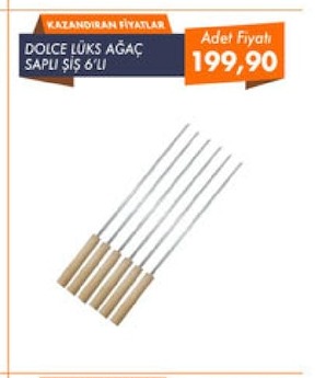 Dolce Lüks Ağaç Sapli Sis 6'Li