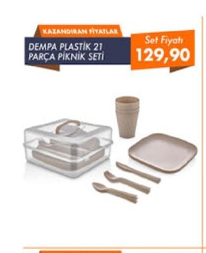 Dempa Plastik 21 Parça Piknik Seti