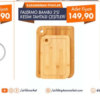 Falermo Bambu 2'Li Kesim Tahtasi
