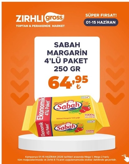 Sabah Margarin 4'Lü Paket 1000G